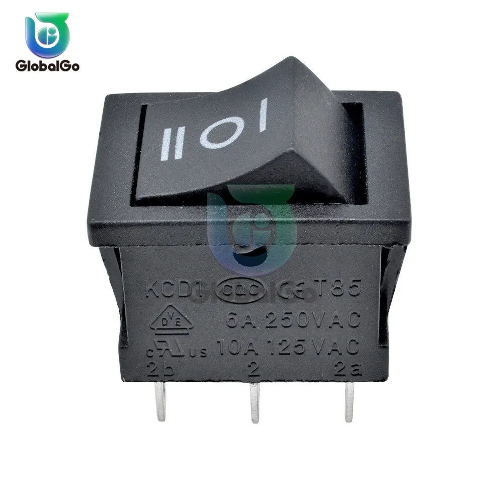 5 шт./лот 6Pin DPDT ВКЛ-ВЫКЛ-ВКЛ 3 положения оснастки перекидной клавишный выключатель