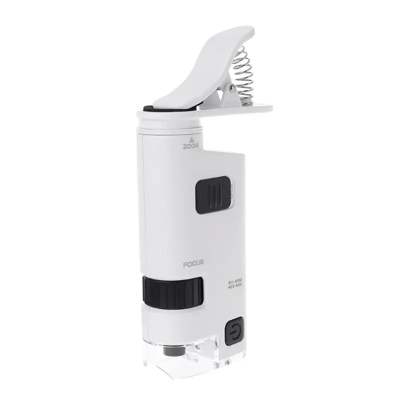 40-60X Microscope With Phone Clip LED Lamp Magnifier Loupe Textile Microscopes | Инструменты