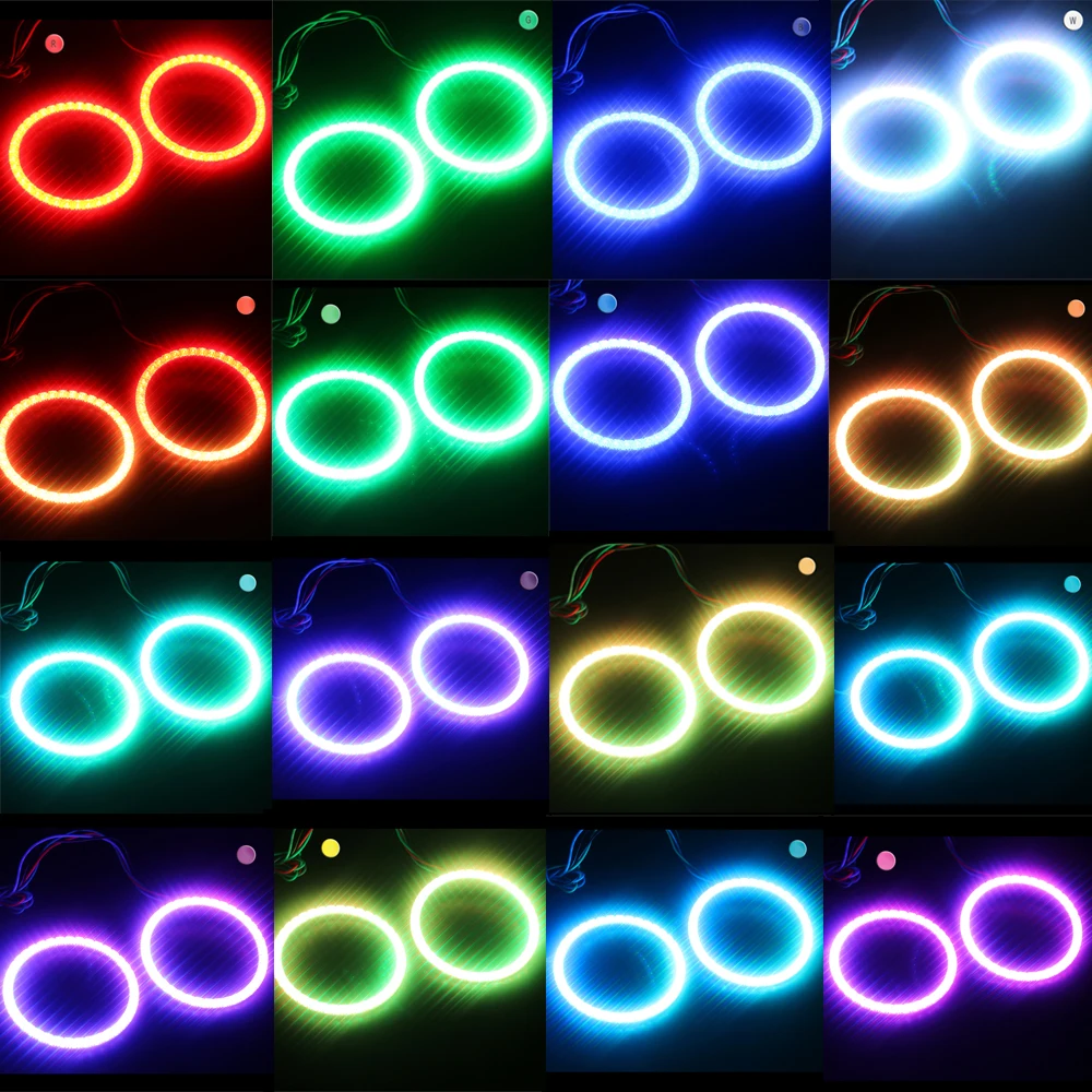 COB RGB Halo Кольца 60 мм 70 80 90 95 100 105 110 115 120 м светодиодный фонарь для автомобиля