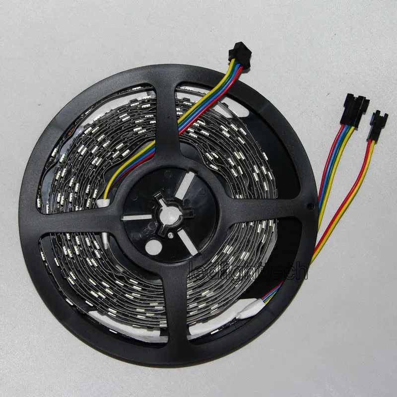 5 м RGB 5050 SMD черная печатная плата WS2801 Волшебная цветная светодиодная лента