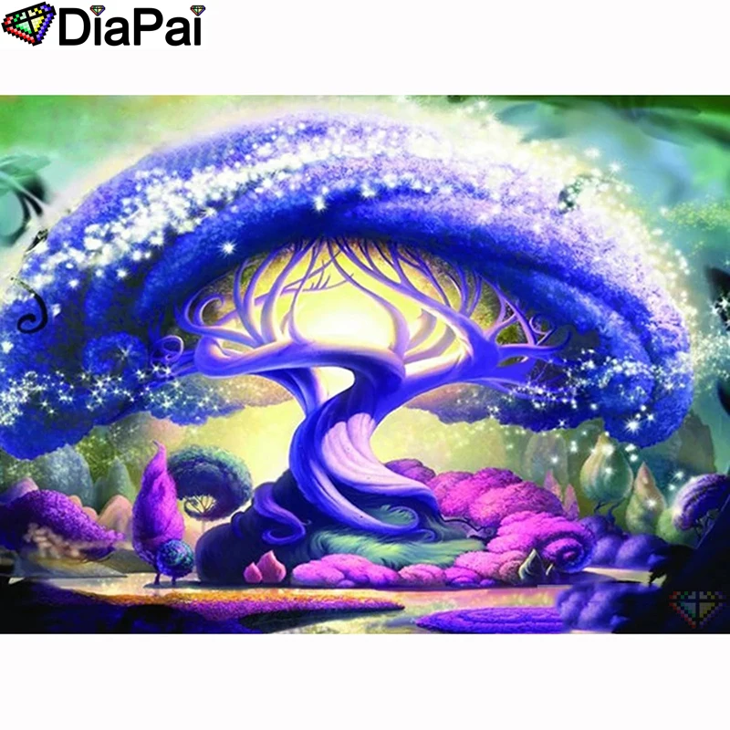 DIAPAI Алмазная картина &quotмультяшное дерево Пейзаж&quot вышивка крестом на заказ