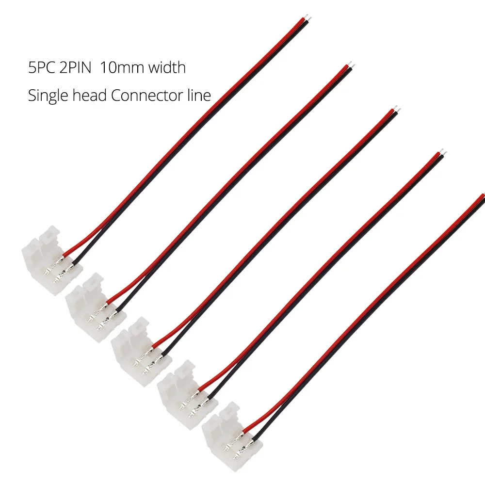 Single Connect 10mm 5 шт. пайка 2PIN светодиодный разъем 8 мм 10 мм для одноцветной светодиодный ленты 5050 5630 5730 2PIN светодиодный разъем DC разъем - Цвет: Single Connect 10mm