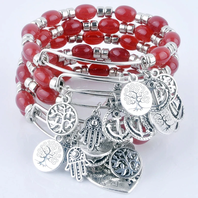 2018 расширяемый регулируемый браслет с проволочной оболочкой акриловыми