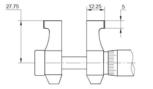 Внутри микрометра(тип штангенциркуля) 5-30mm.0.2-1.2inch.334-01-410