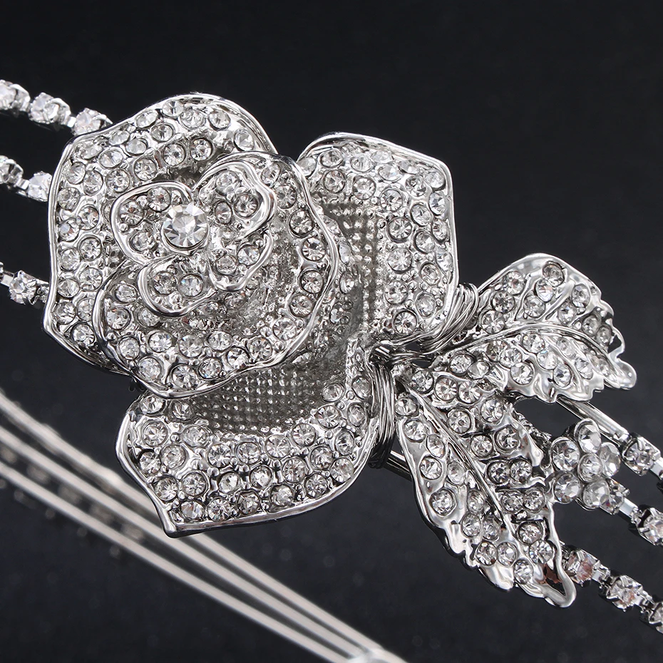 Модные тиары и короны серебряного цвета в виде розы для принцессы свадебные