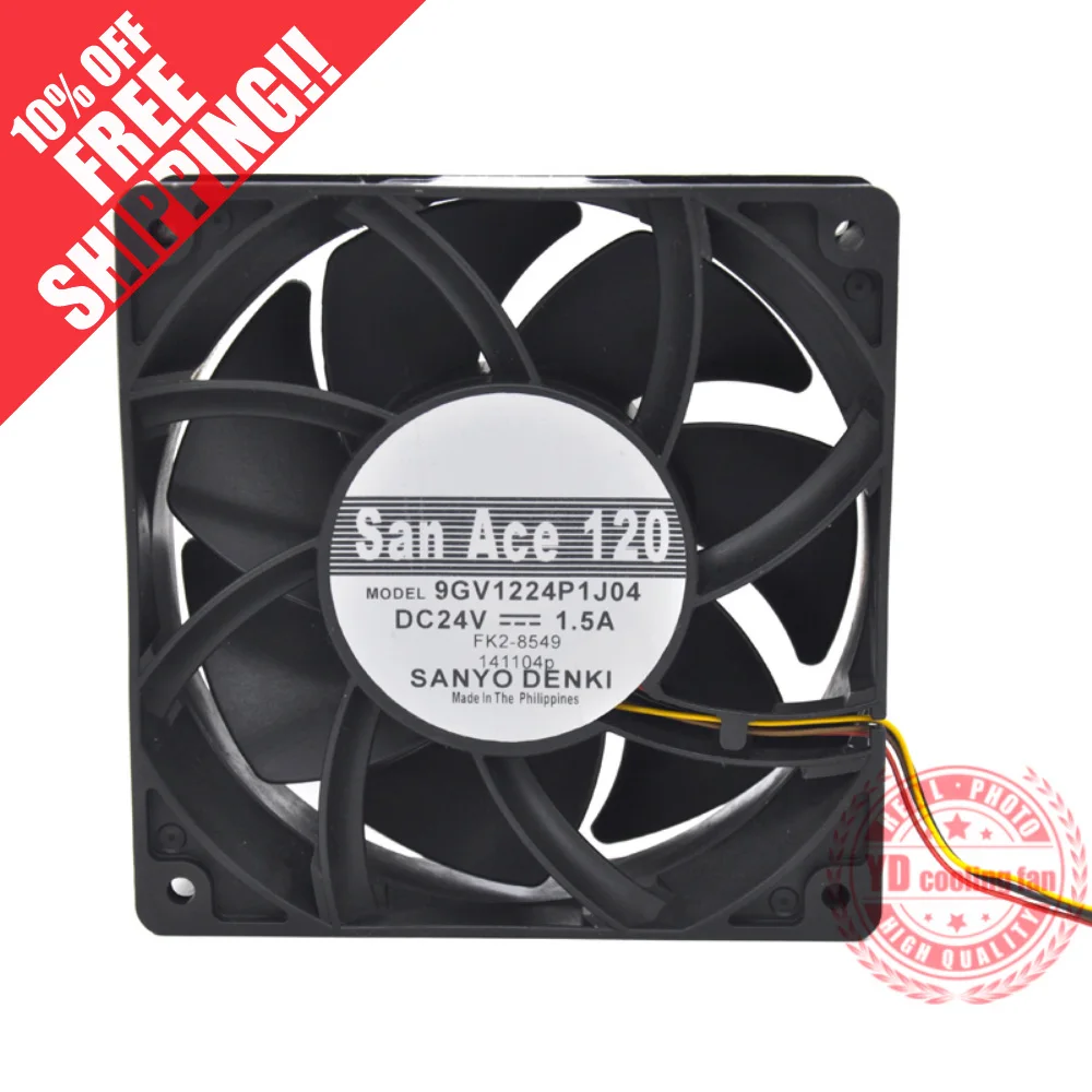 Новый вентилятор охлаждения SANYO DENKI SAN ACE 9GV1224P1J04 24 В 12038 а 12 см 4-контактный