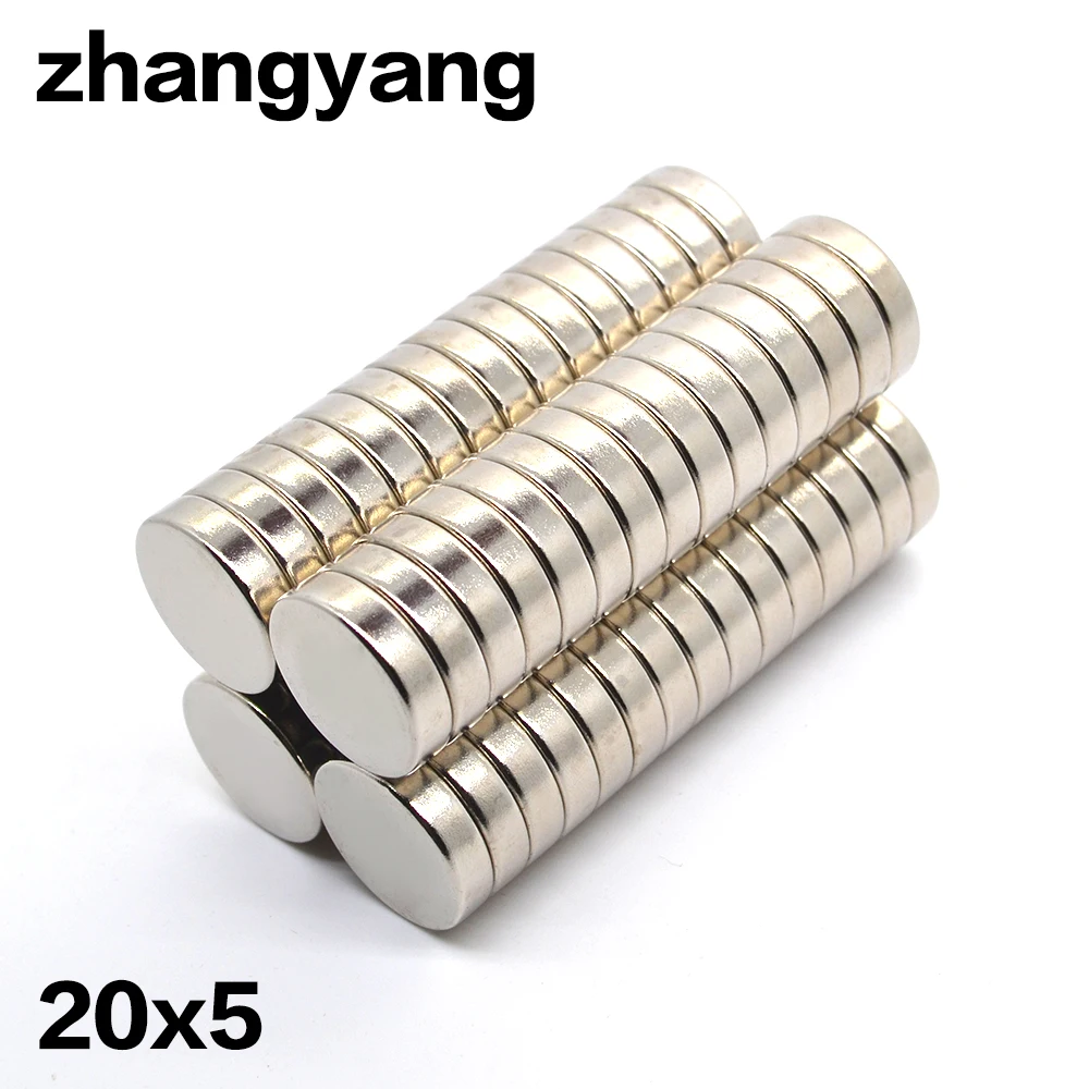 ZHANGYANG 5 шт. 20*5 мощные Дисковые магниты диаметром 20 мм x 5 мм N50 Редкоземельные неодимовые магниты 20x5 20 мм* 5 мм