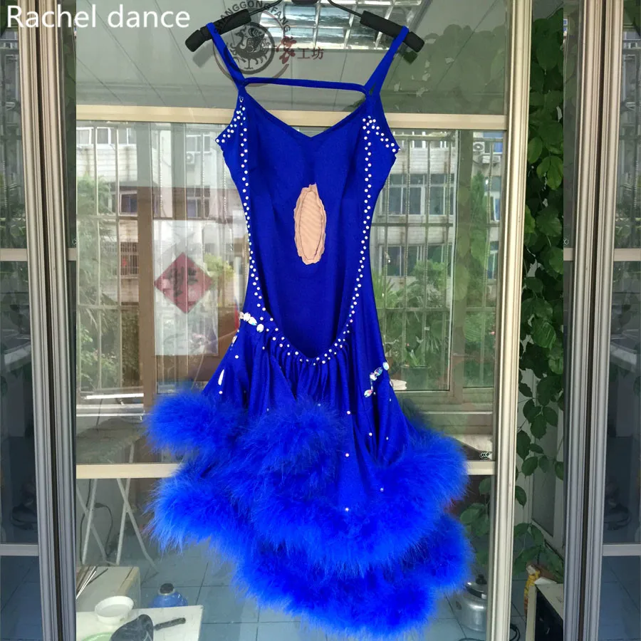 

2017 Fringe Latin Dance Dress Girl V-Collar Back-Opening Sleeveless Samba Ballroom Tango Dance Clothing Tassel Latin Dance Dress