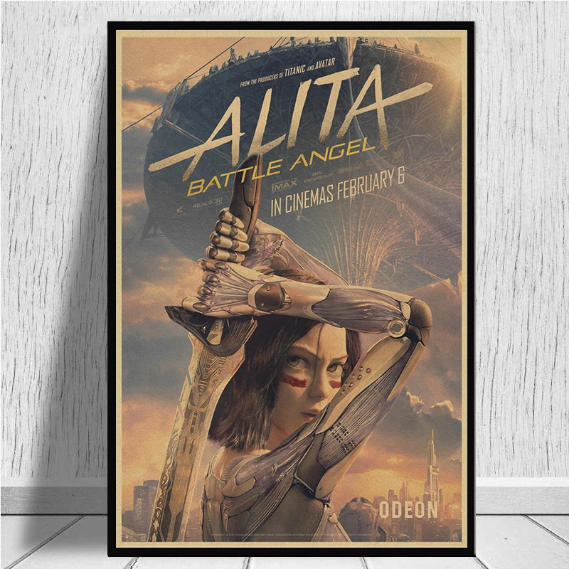 Научная фантастика Alita: Боевая искусственная крафт-бумага с принтами четкое