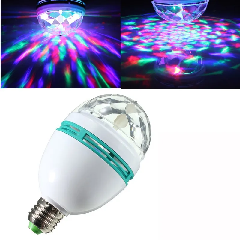 Светодиодная лампа E27 6 Вт RGB с автоматическим вращением магическим шариком|light