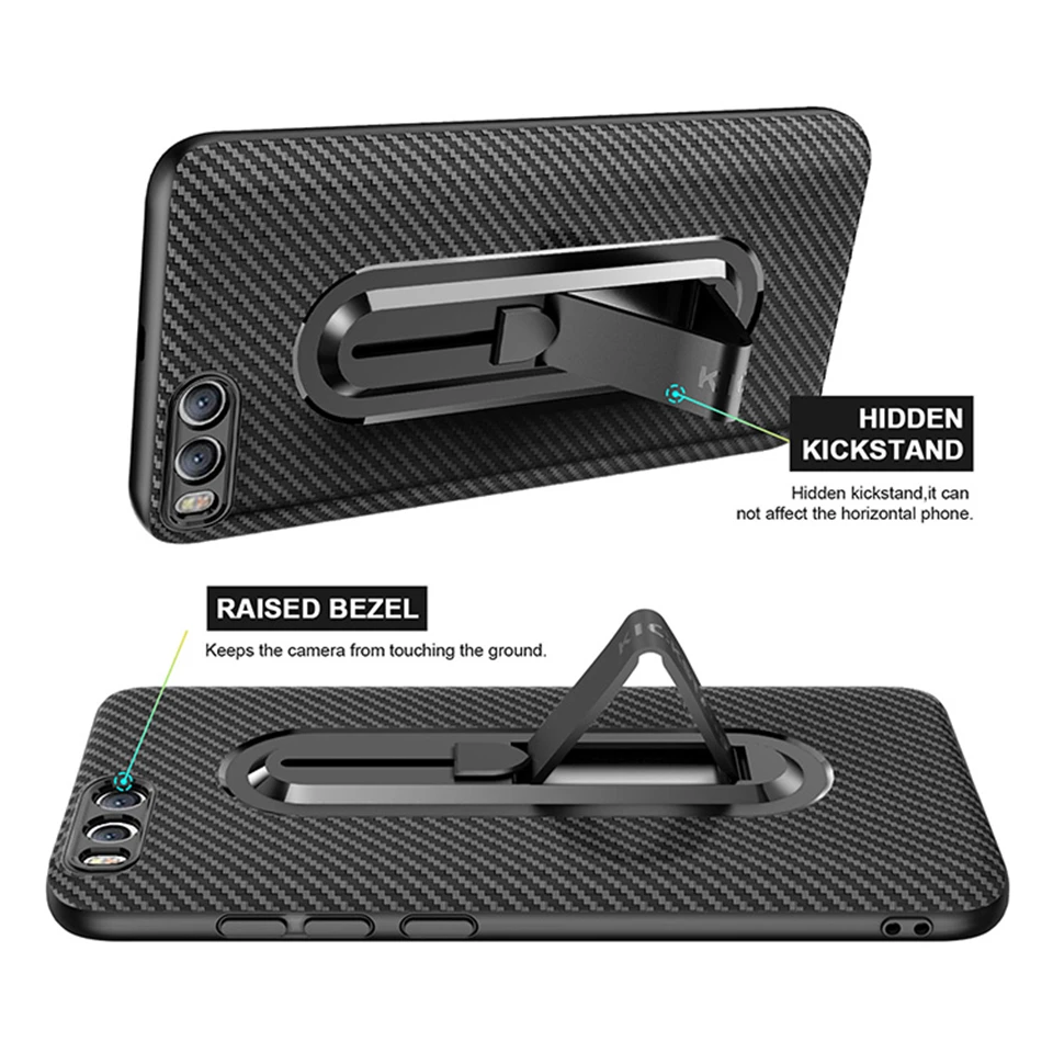 Case For XiaoMi 6 A1 5X RedMi 6A Note Pro 4X 4 TPU Carbon fiber texture back Stand Holder Cover Luxury Armor Phone Cases |