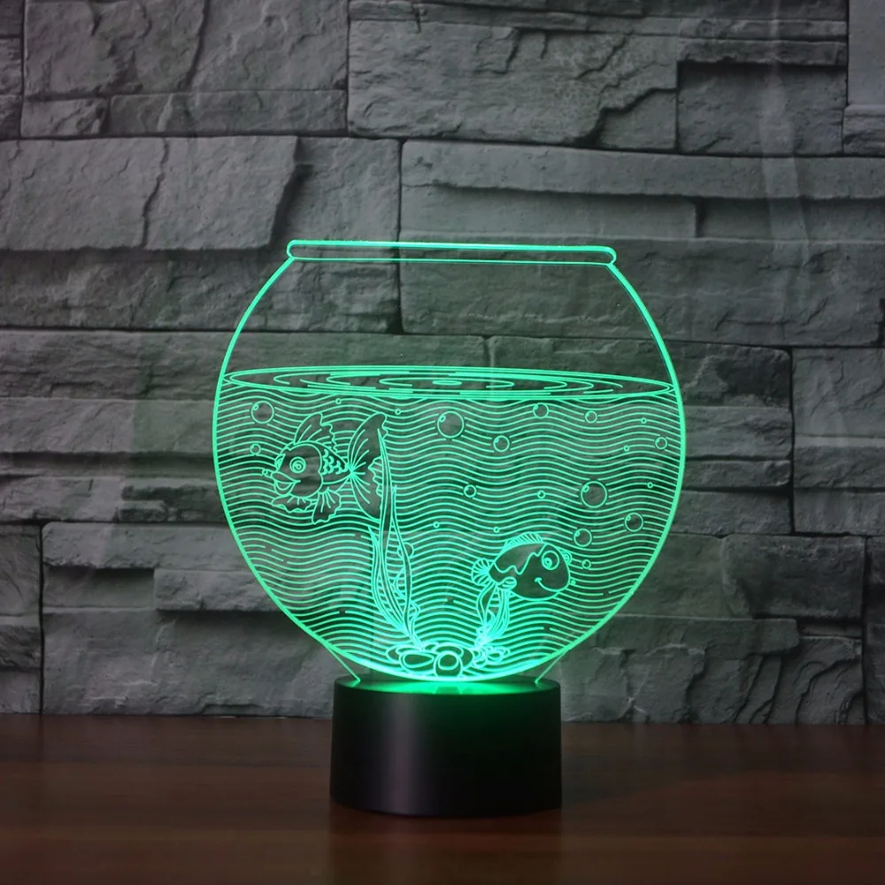 Новый реалистичный 3d-светильник в виде аквариума светодиодный ночник с 2