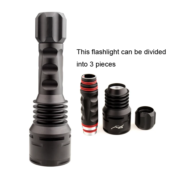 

TrustFire TR-DF003 1600lm 5-Mode White Light Diving Flashlight + Cree XM-L T6+50 Meters Waterproof- Black (2 x 26650)