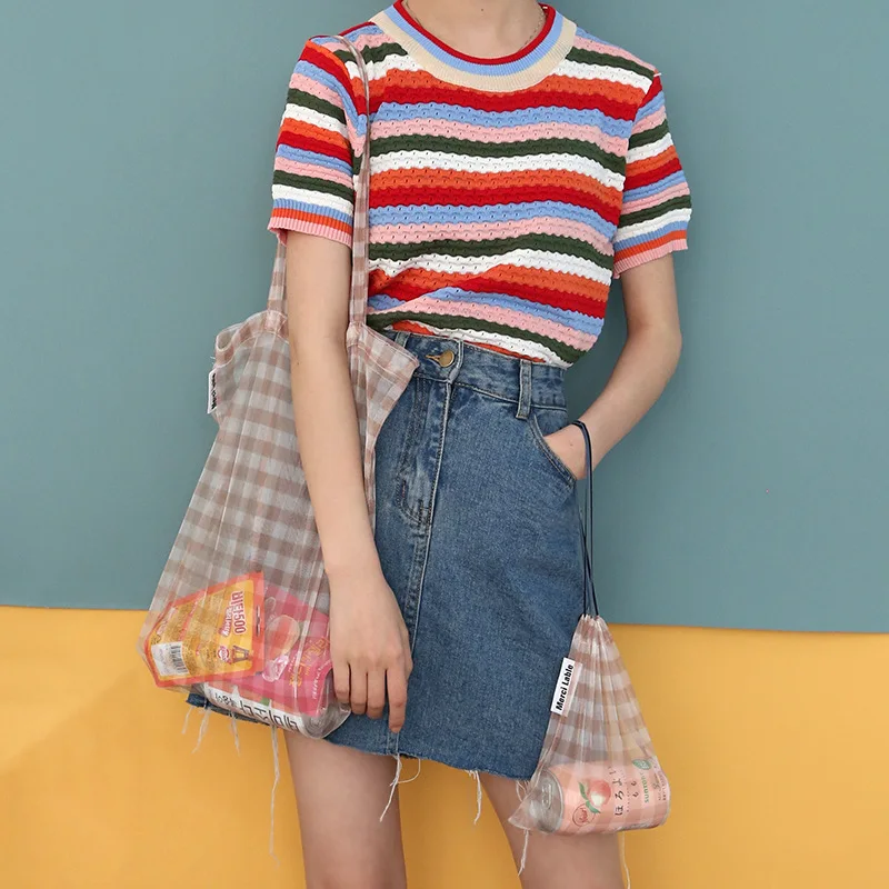 Youda новая Корейская клетчатая Сетчатая Сумка через плечо простая дамская сумочка