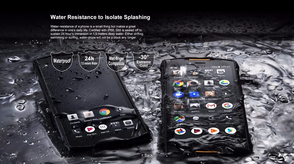 DOOGEE S55 Android 8,0 IP68 водонепроницаемый смартфон 5500 мАч 5," 4 Гб ОЗУ 64 Гб ПЗУ MTK6750T Восьмиядерный 13MP мобильные телефоны