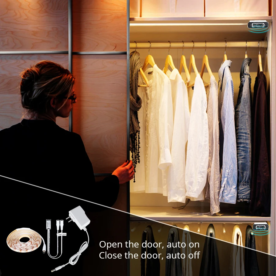 Умный ночной Светильник для шкафа кухонный светильник с датчиком движения