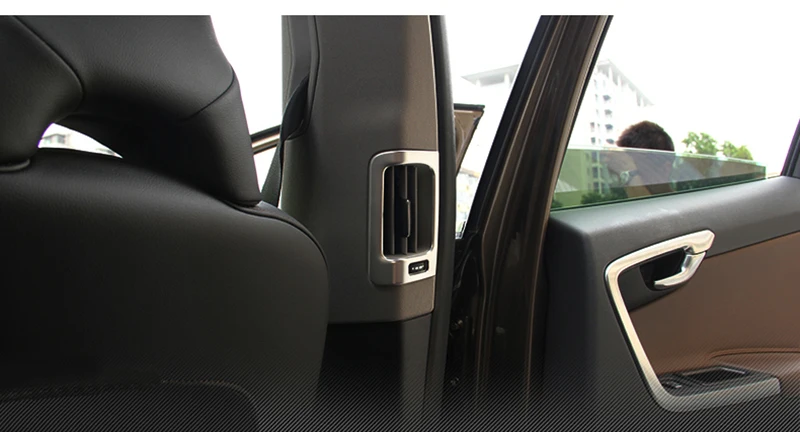 Для volvo s60 2012-17 аксессуары Нержавеющая сталь Крышка вентиляционного отверстия кондиционера внутреннего Bashboard выходе рамки Декор Стикеры