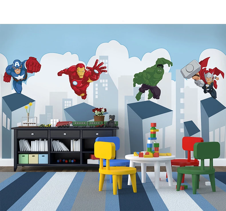 Bacaz City Building Superman 3D обои из мультфильмов 3d настенная фотообои для детской комнаты 3d обои с рисунком из мультфильма фрески