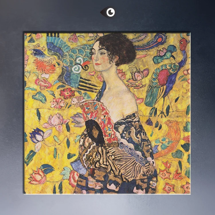 Женская картина с веером Густавом климтом 1917 1918 Настенная листья домашнее