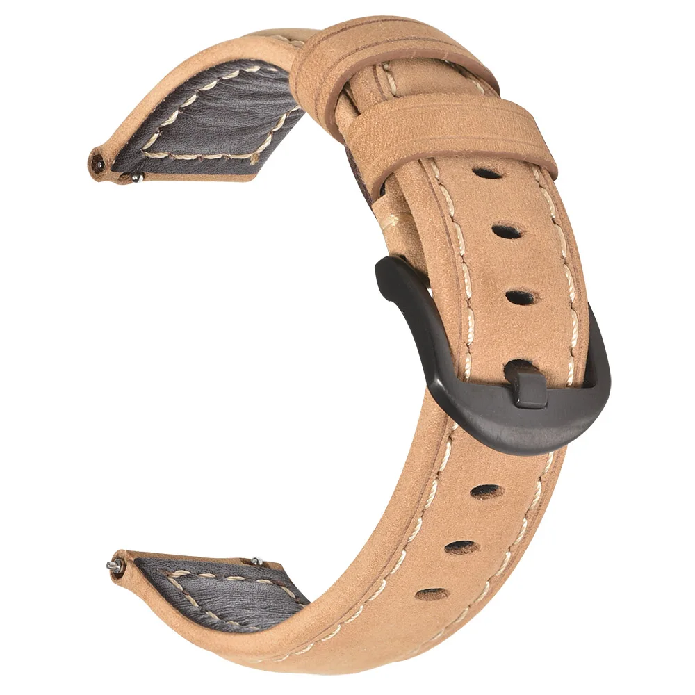 light brown-B BEAFIRY Crazy Horse ремешок для часов из телячьей кожи 20 мм 22 мм 24 мм Ремешки для наручных часов темно-коричневый светильник коричневый черный синий зеленый ремень - Цвет ремешка: light brown-B