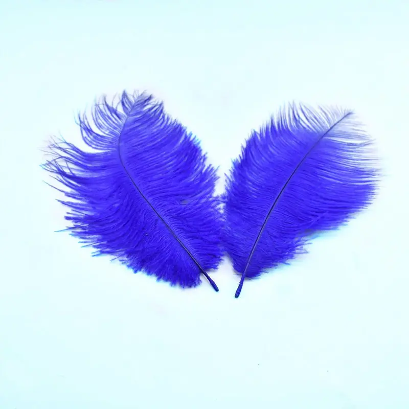 Royal blue 10 шт./лот, натуральные Разноцветные перья страуса для поделок, 15-20 см, черное перо для самостоятельного изготовления ювелирных изделий, домашние вечерние украшения - Цвет: Royal blue