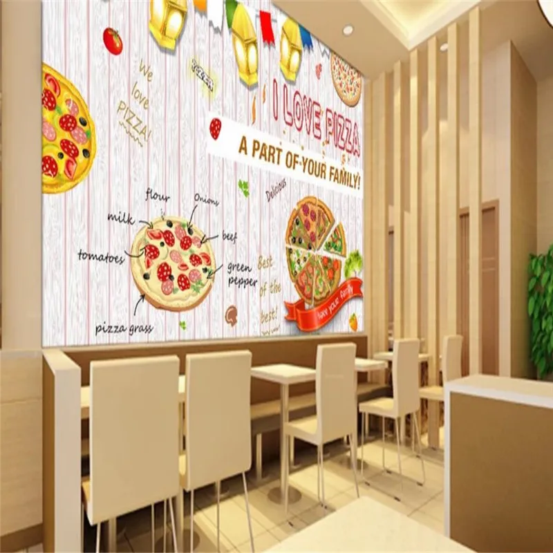

Custom Mural Wallpaper Western Restaurant Pizza Background Wall