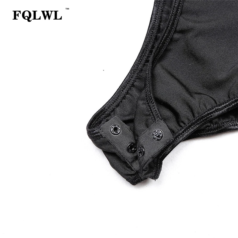 FQLWL, прозрачный, с оборками, с длинным рукавом, сетчатый, сексуальный, боди, для женщин, комбинезон, глубокий v-образный вырез, прозрачный, облегающий, черный, женский, боди