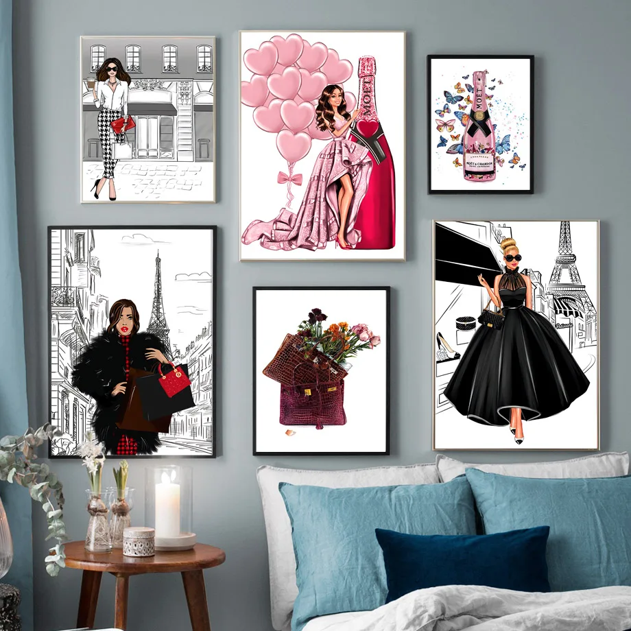 Модная сумка для девочек воздушные шары шампань салона настенная живопись холст