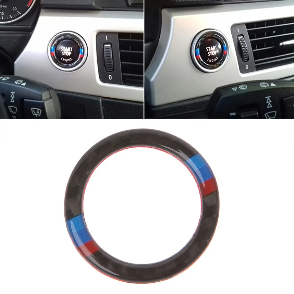 Углеродное волокно кнопка запуска кольцо декор отделка для BMW 3 серии E90 / E92 E93 |