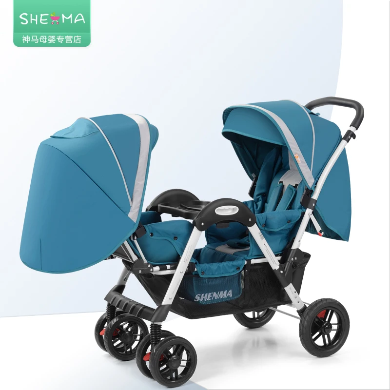 Shenma Twins детская коляска может сидеть и лежать легкий складной Дракон и Феникс два-Детские передние и задние тележки