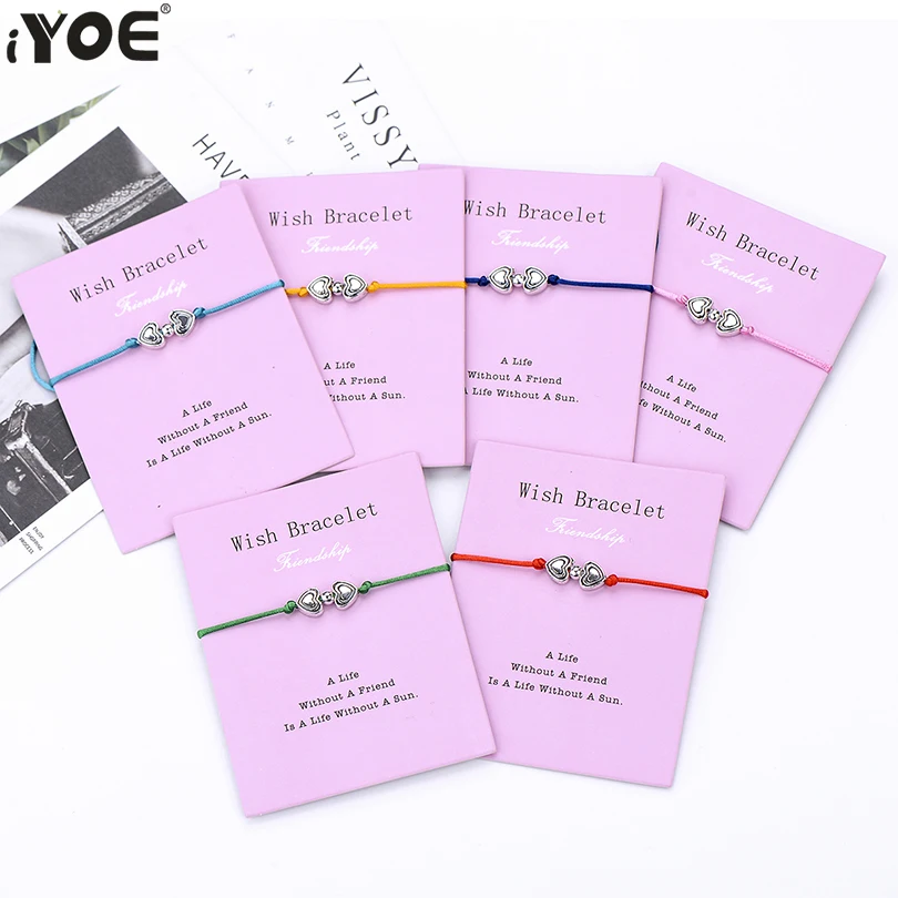 IYOE Friendship Wish Charm Красный браслет для женщин мужчин Девочек Унисекс красочные