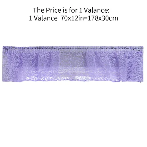 1 valance 178x30cm NAPEARL классические цветочные шторы для кухни с кармашком, оконные балдахины и ярусы, прозрачные короткие шторы, жаккардовый тюль, эркер, вуаль - Цвет: 1 valance 178x30cm
