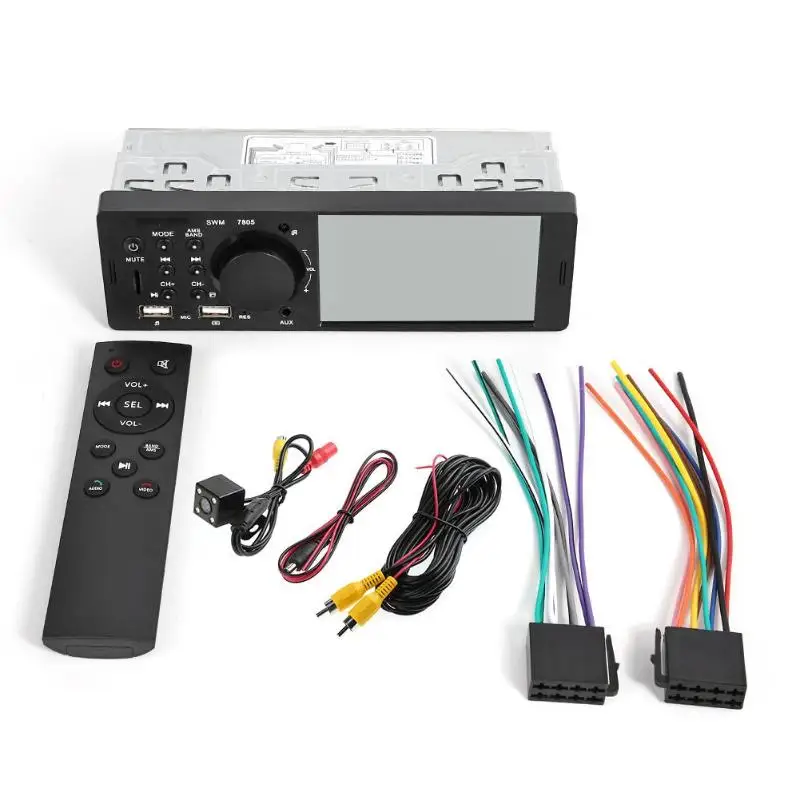 Автоматическая SWM 7805 1 DIN Автомобильная стерео 4,1 дюймов Bluetooth USB радио головное устройство с поддержкой камеры заднего вида