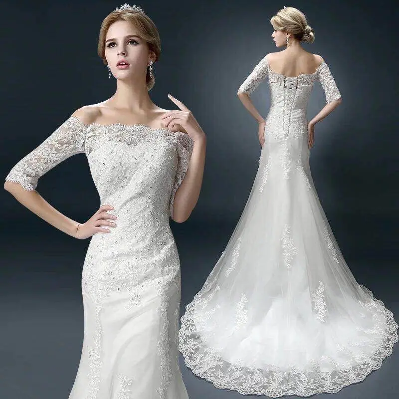 Vivian's Bridal 2018 модное свадебное платье Русалочки с открытыми плечами
