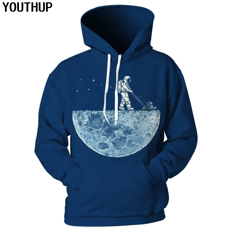 YOUTHUP 2020 новые мужские 3d толстовки с капюшоном модные 3D пуловеры крутые принтом