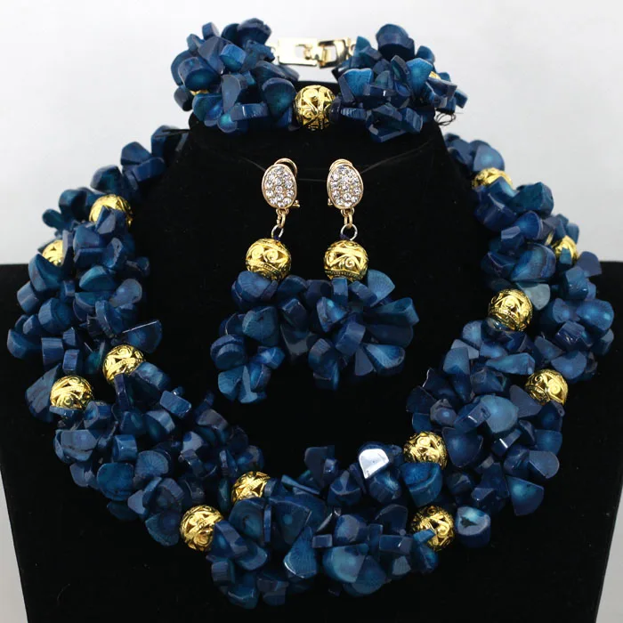Женский комплект ювелирных украшений QW629 романтичный голубой коралловый в