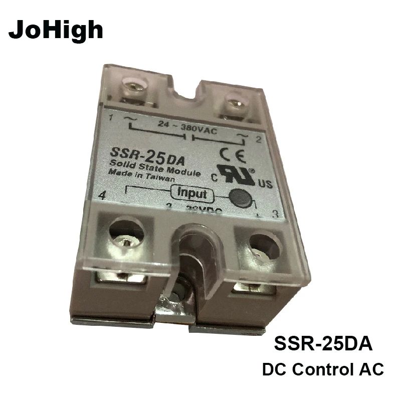 JoHigh Single phase DC To AC 25A SSR 25DA Solid State Relay Module|Реле| |
