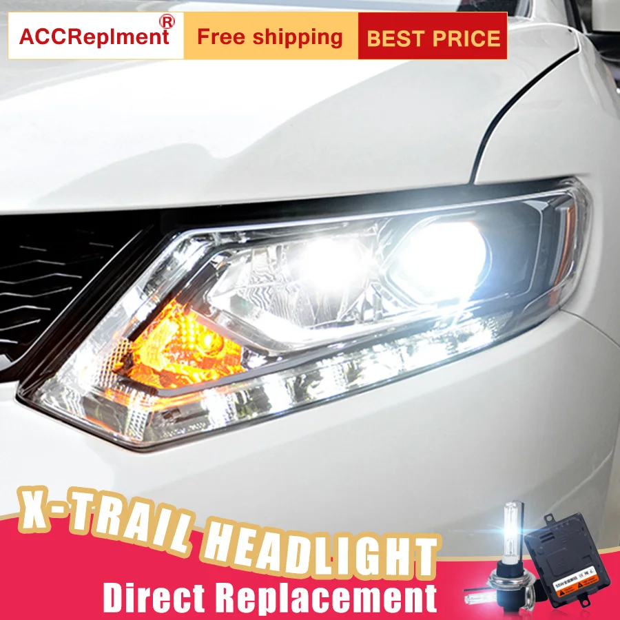 2 шт. светодиодный фары для Nissan X Trail 2014 2016 Автомобильные ангельские глазки