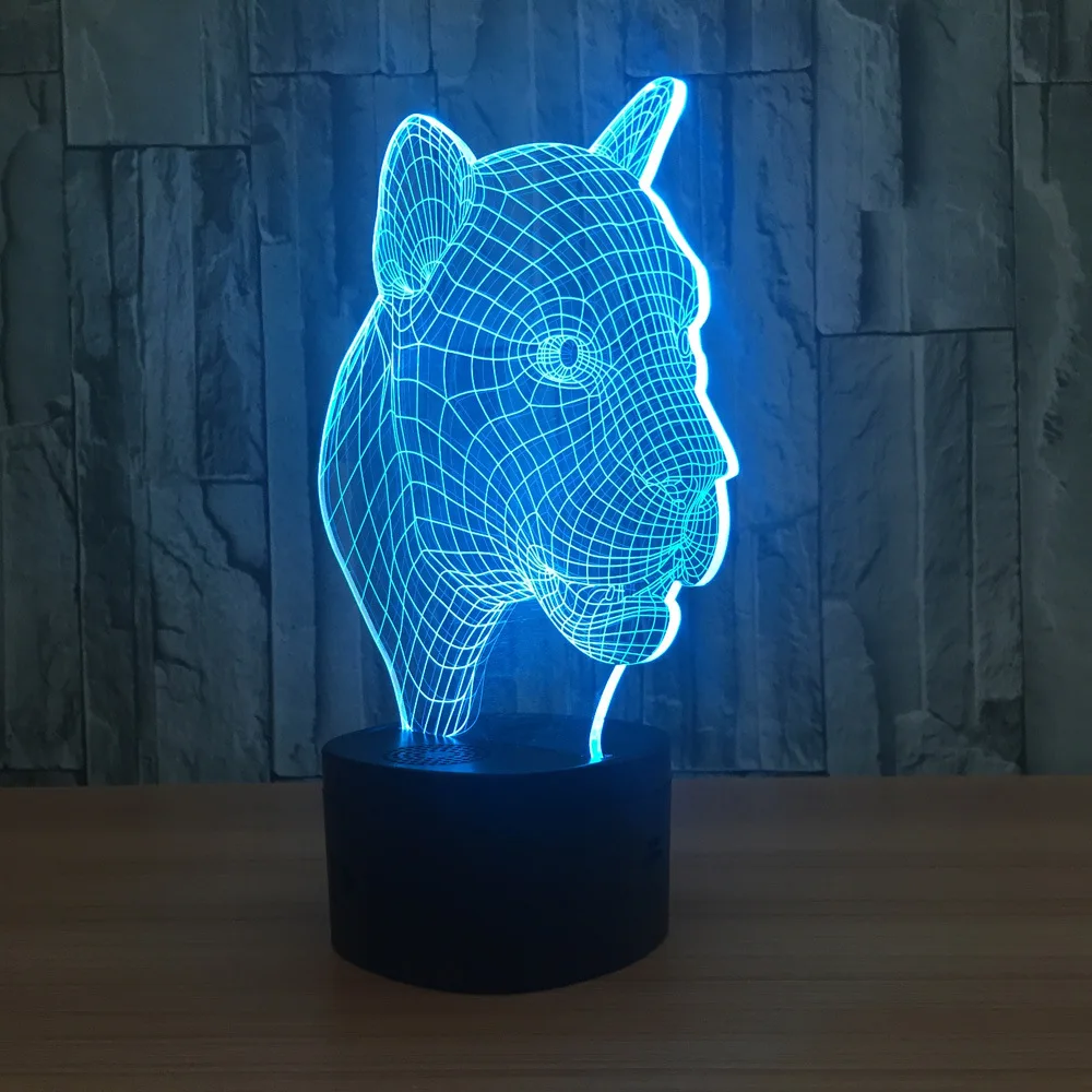 Стиль Bluetooth динамик музыкальный плеер с животным форма леопарда 3D стерео видение Ночной светильник спальня прикроватный ночник