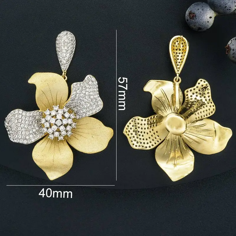 ModemAngel яркий цветок бум модные серьги медные женские обручальные Свадебная