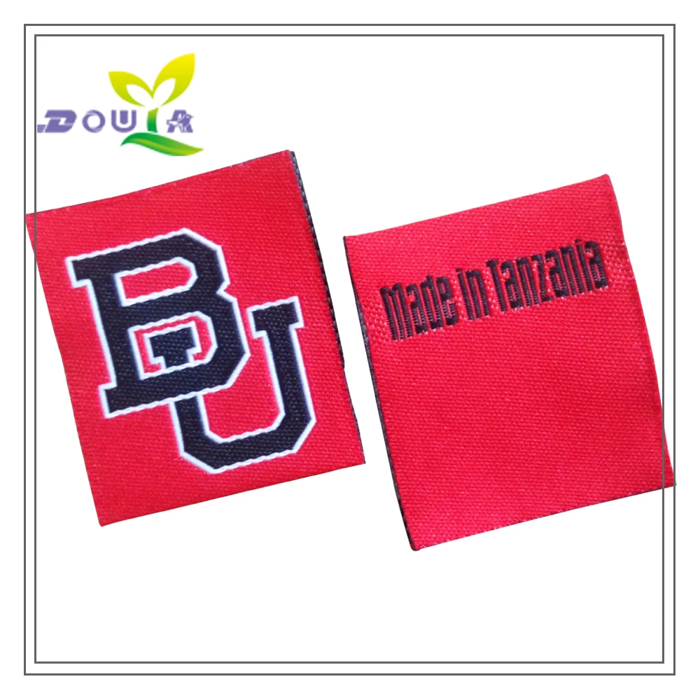 Индивидуальные белые тканые этикетки для одежды моющиеся в центре складные