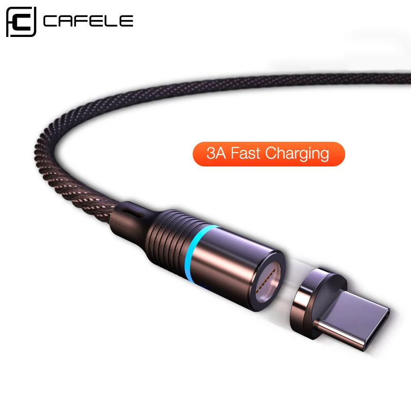 Магнитный usb кабель CAFELE Type C для быстрой зарядки Samsung S10 S9 Plus Huawei P30 P20 pro Xiaomi mi 10