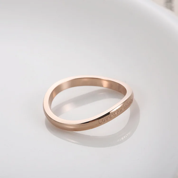 Обручальное кольцо KNOCK для женщин простой брелок цвета розового золота с