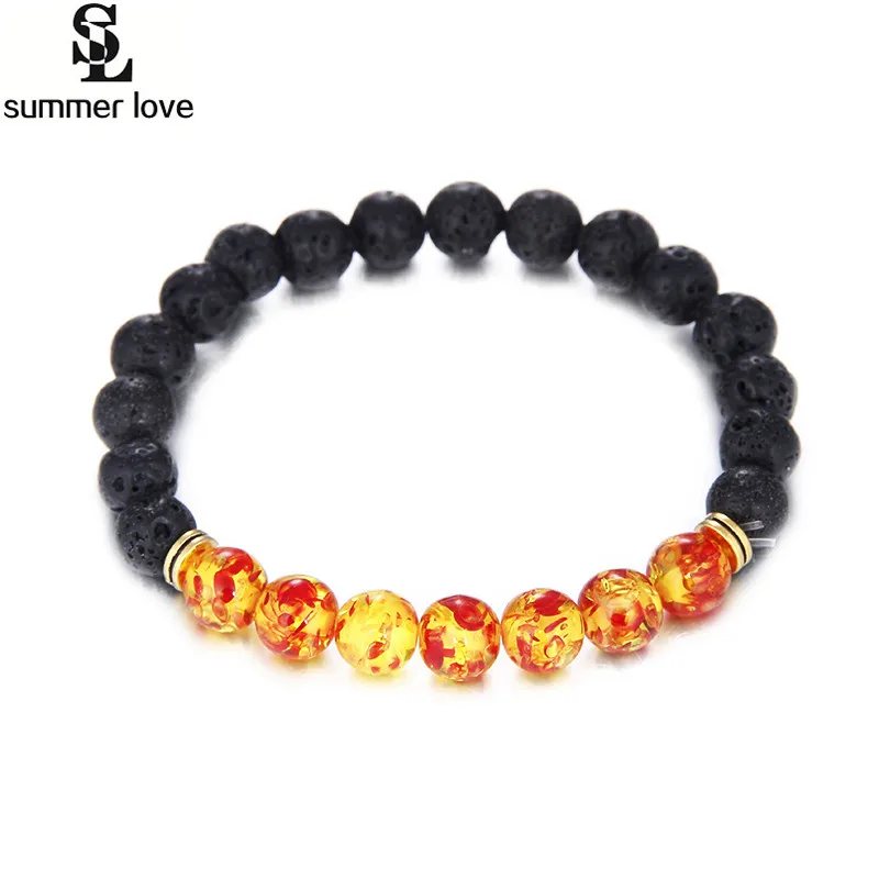 Браслеты из черного лавового камня для мужчин и женщин ювелирные украшения