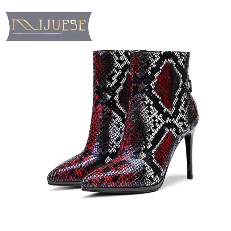 MLJUESE/женские ботильоны из телячьей кожи с тотемом короткие плюшевые зимние