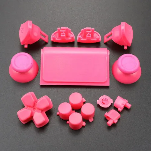 Pink ChengHaoRan полный набор джойстики Dpad R1 L1 R2 L2 направление ключевые кнопки ABXY для sony PS4 Pro JDS-040 контроллер - Цвет: Pink