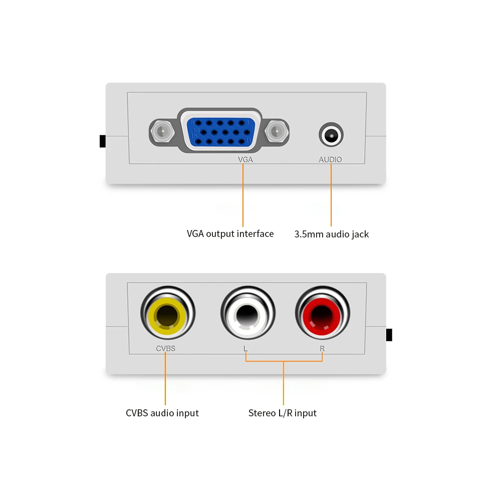 Новинка 3 5 мм Переходник VGA-AV Mini преобразователь ABS корпус видео конвертер для