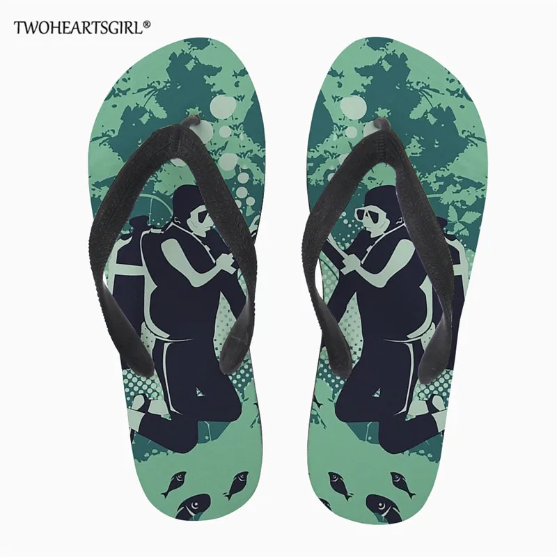 Twoheartsgirl/шлепанцы с принтом для подводного плавания и душа; Мужская обувь; Мужская Летняя обувь; сандалии; мужские тапочки; Домашние вьетнамки - Цвет: L5075AB