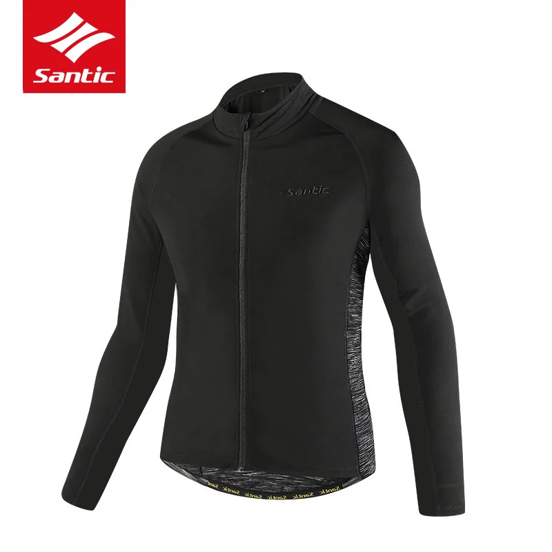 Santic веломайка для мужчин с длинным рукавом Теплая Флисовая велосипедная куртка