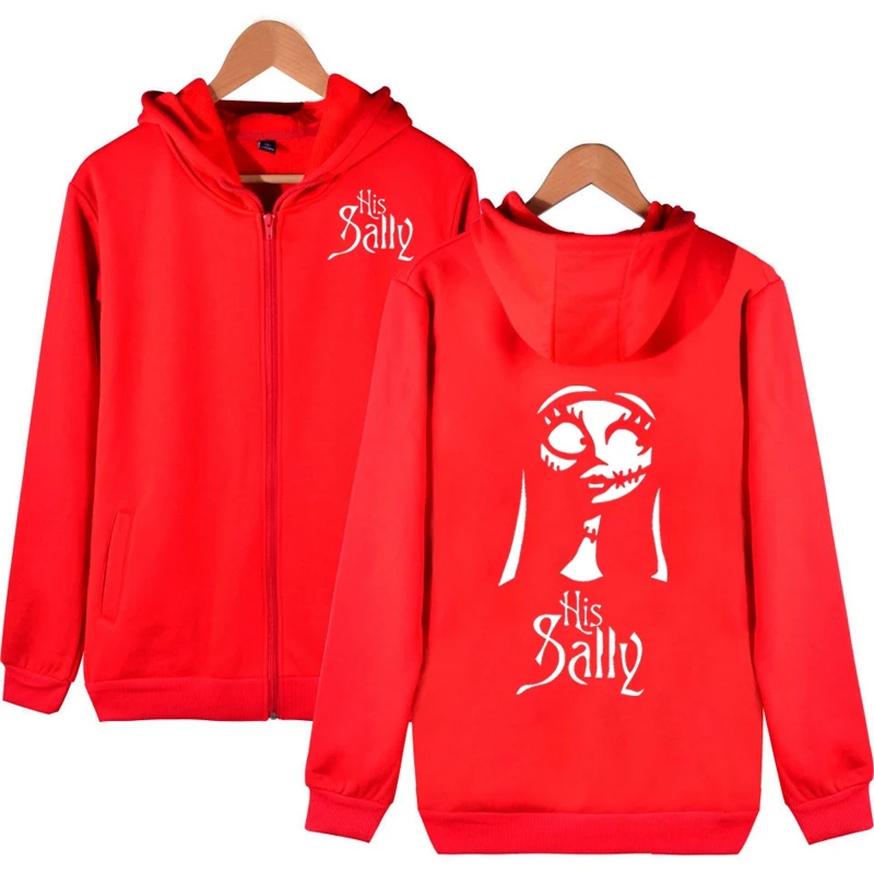 Sally 2 Осень Джек и Салли пара толстовки на молнии Скеллингтон Хэллоуин Кошмар перед новогодние куртки для мужчин и женщин пара худи - Цвет: Sally 2
